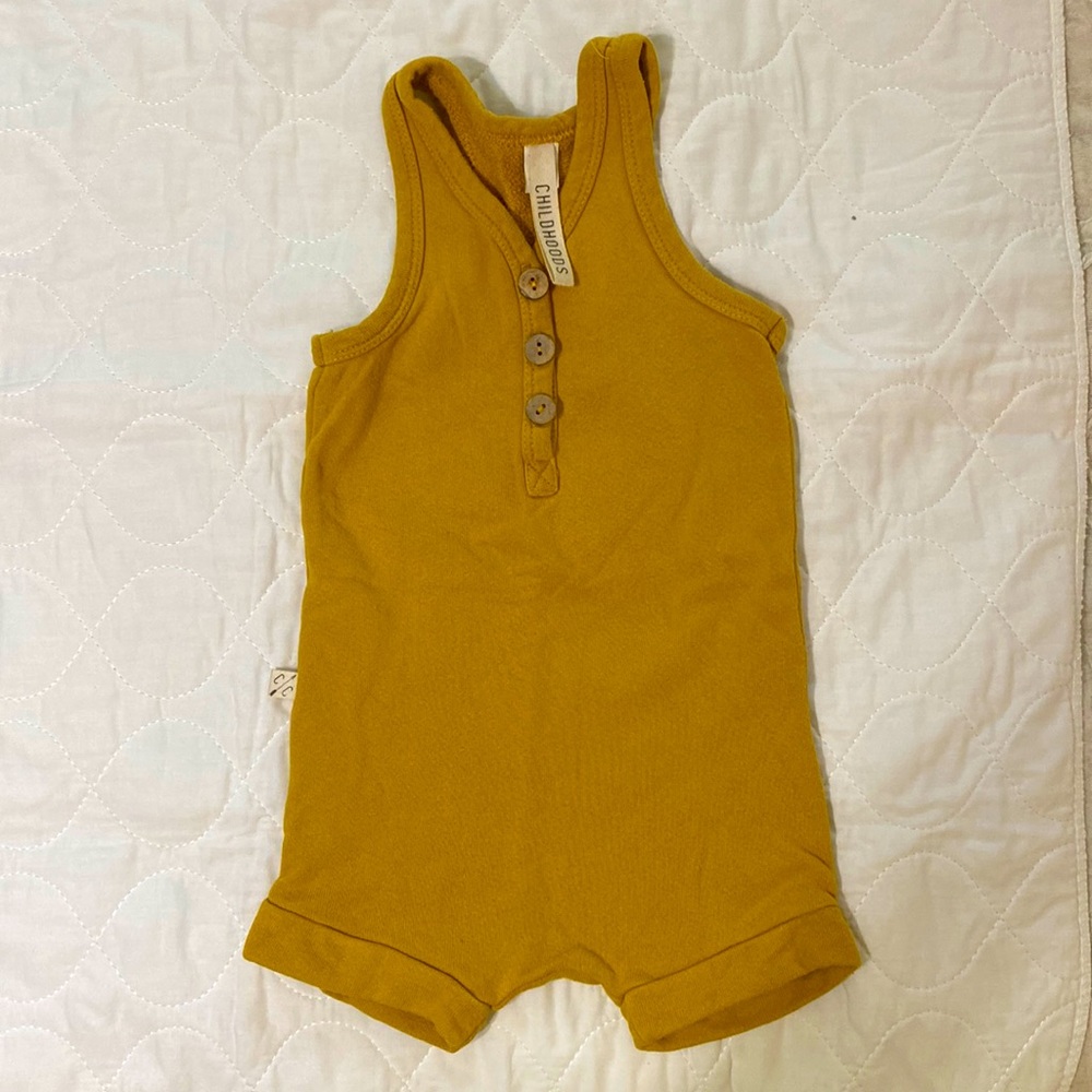 Childhoods Clothing Short Tank Romper Mustard